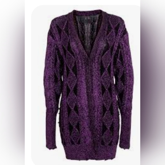 RtA Metallic Purple Cardigan - Picture 3 of 6